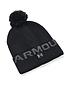  image of under-armour-training-halftime-fleece-pom-beanie-hat-black