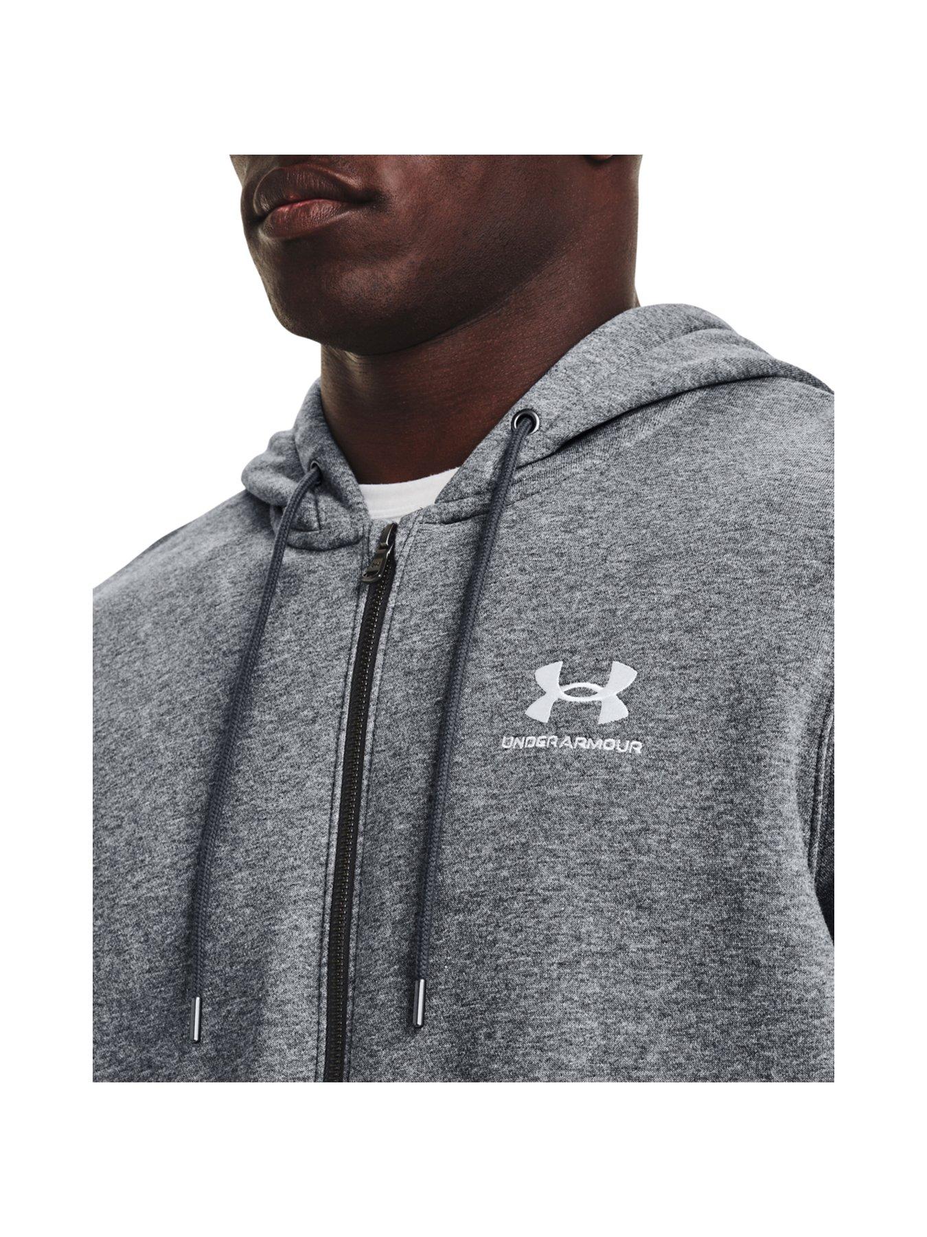 image of under-armour-training-essential-fleecereg-full-zipnbsphoodie-grey