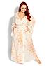  image of city-chic-allure-floral-robe-ivory