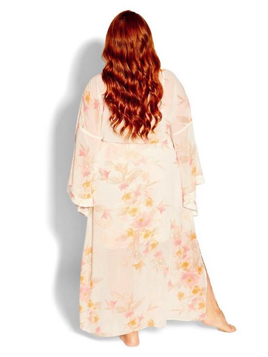 stillFront image of city-chic-allure-floral-robe-ivory