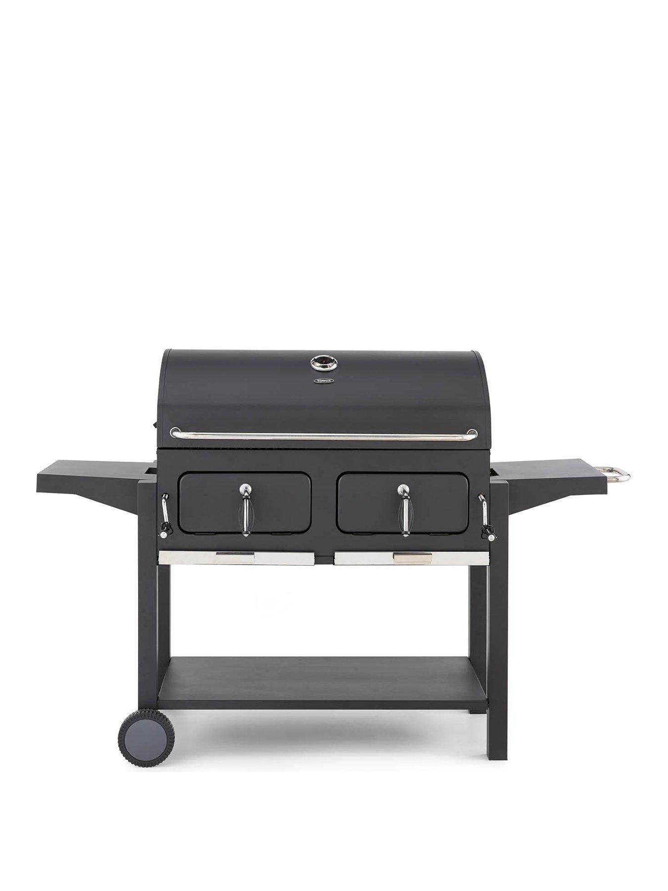 tower-ignite-duo-xl-bbq-grill-with-adjustable-charcoal-grill-and-temperature-gauge-black-t978510