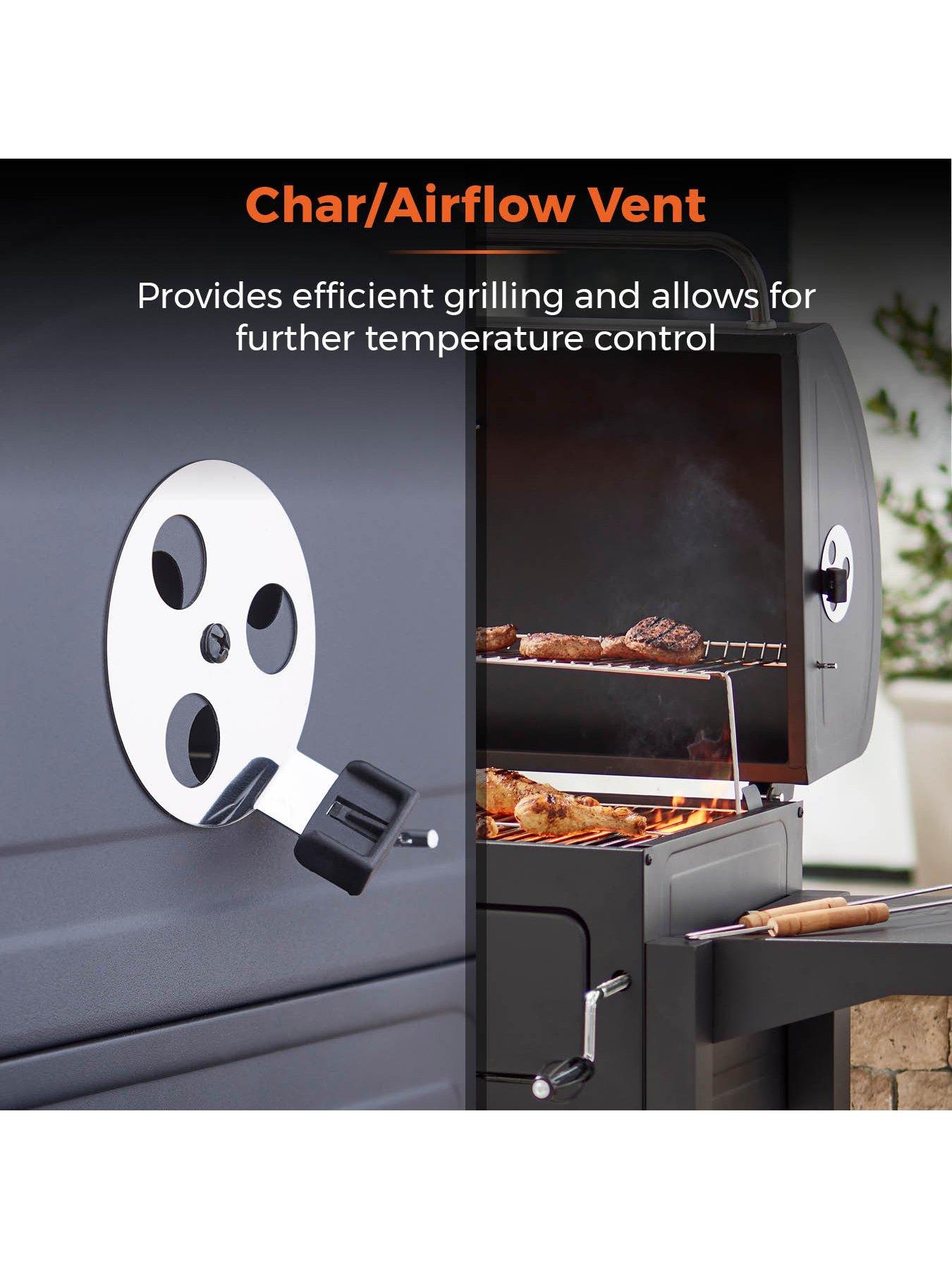  image of tower-ignite-duo-xl-bbq-grill-with-adjustable-charcoal-grill-and-temperature-gauge-black-t978510