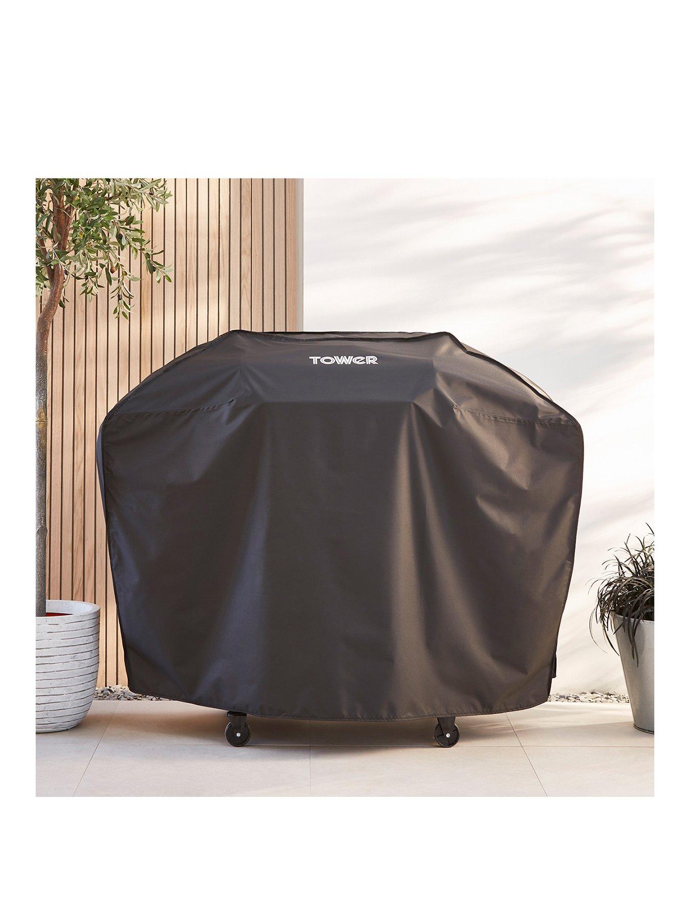 Image 1 of 7 of Tower Large BBQ Cover - Heavy-Duty Waterproof &amp; Windproof Outdoor 3 Burner Gas Grill Cover, UV Resistant, Black