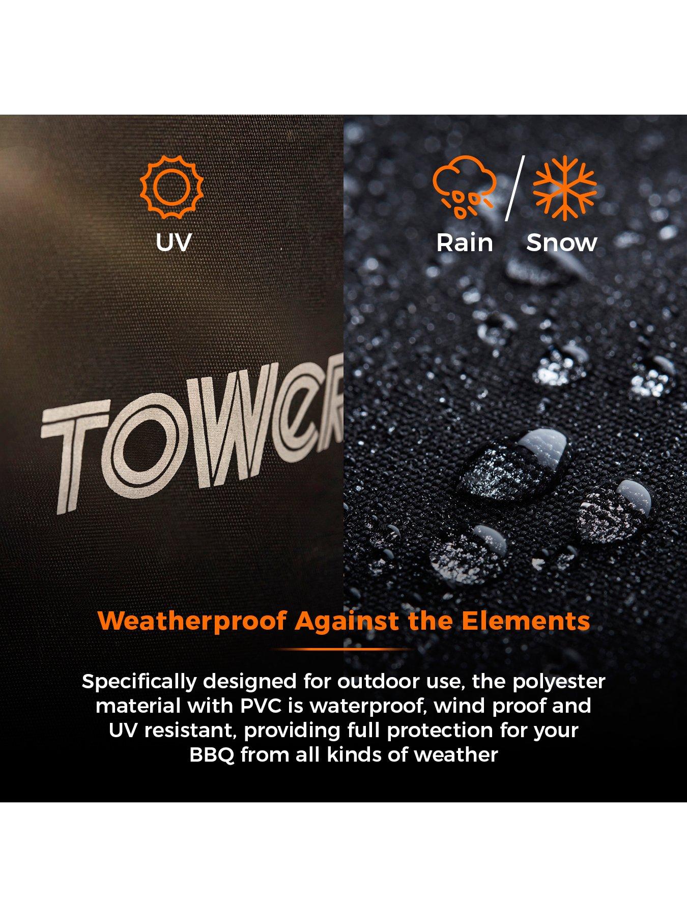 Image 3 of 7 of Tower Large BBQ Cover - Heavy-Duty Waterproof &amp; Windproof Outdoor 3 Burner Gas Grill Cover, UV Resistant, Black