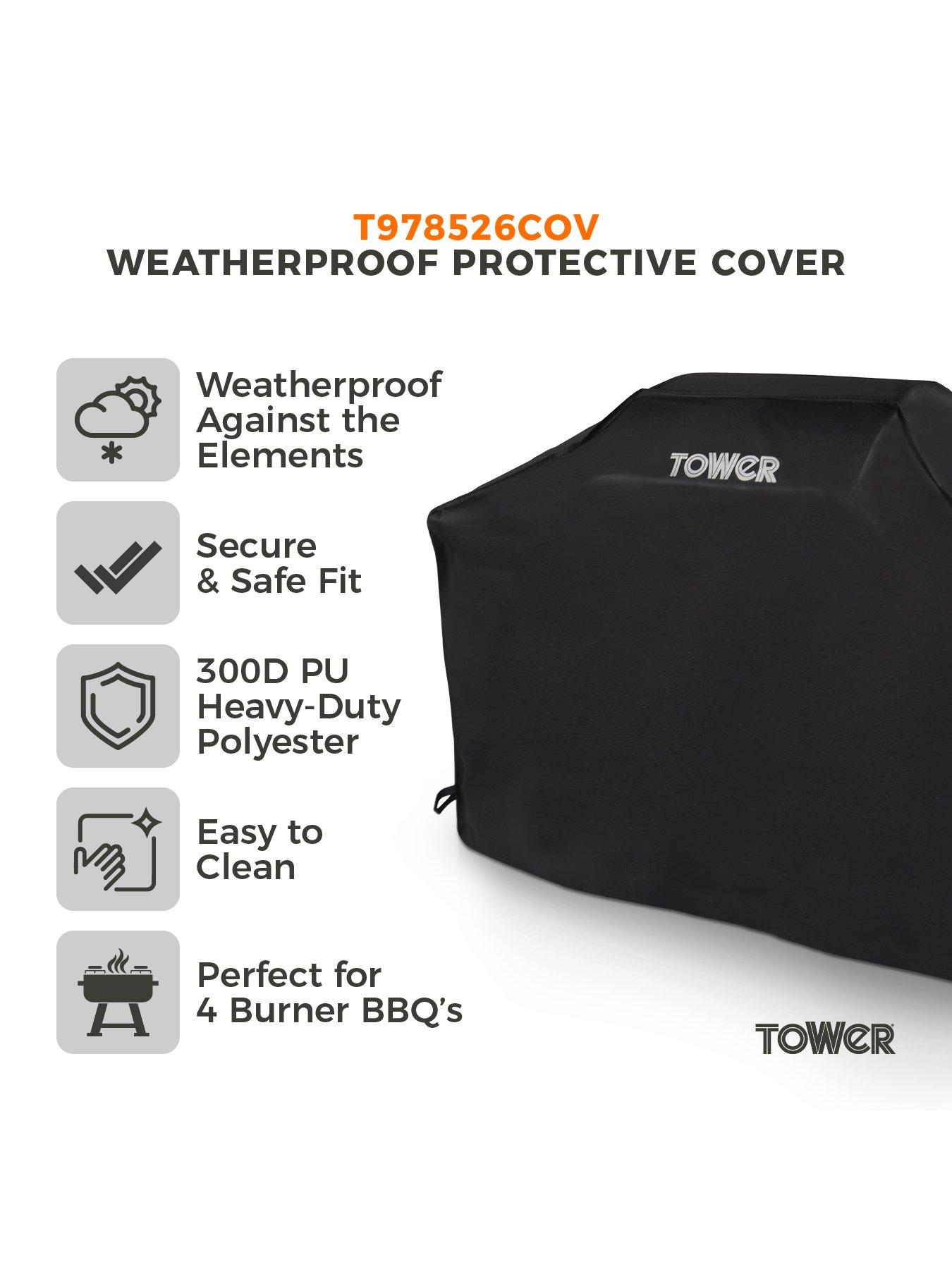  image of tower-extra-large-bbq-cover--heavy-duty-waterproof-amp-windproof-outdoor-4-burner-gas-grill-cover-uv-resistant-black