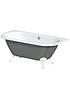 image of the-bath-co-by-victoria-plum-dulwich-grey-back-to-wall-freestanding-bath-1500-x-740-with-white-ball-and-claw-feet-and-waste