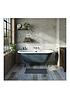  image of the-bath-co-by-victoria-plum-dulwich-blue-back-to-wall-freestanding-bath-1500-x-740-with-antique-bronze-ball-and-claw-feet-and-waste