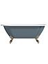  image of the-bath-co-by-victoria-plum-dulwich-blue-back-to-wall-freestanding-bath-1500-x-740-with-antique-bronze-ball-and-claw-feet-and-waste
