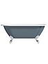  image of the-bath-co-by-victoria-plum-dulwich-blue-back-to-wall-freestanding-bath-1500-x-740-with-chrome-ball-and-claw-feet-and-waste