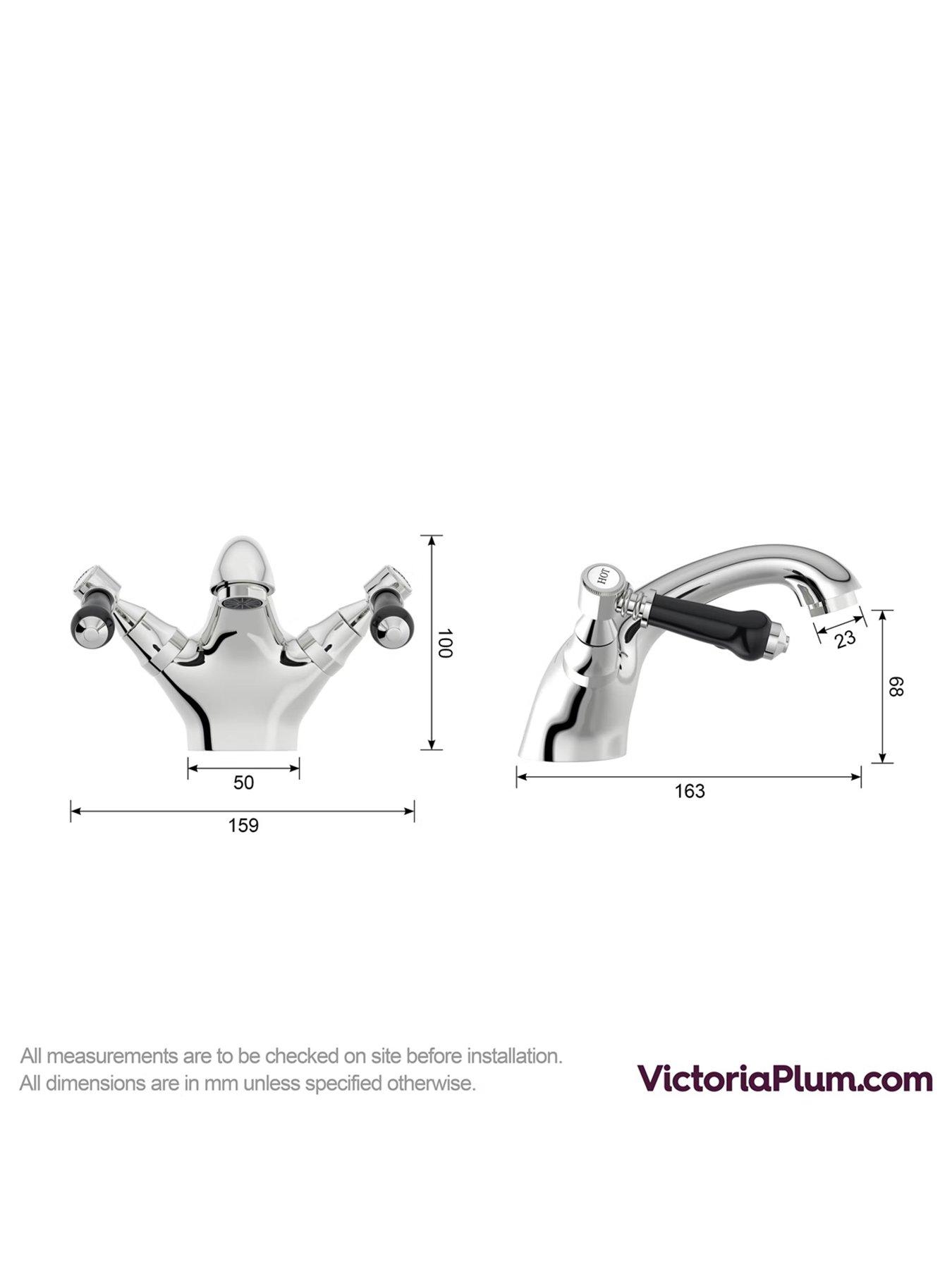  image of the-bath-co-by-victoria-plum-traditional-basin-mixer-tap-with-black-lever-handles