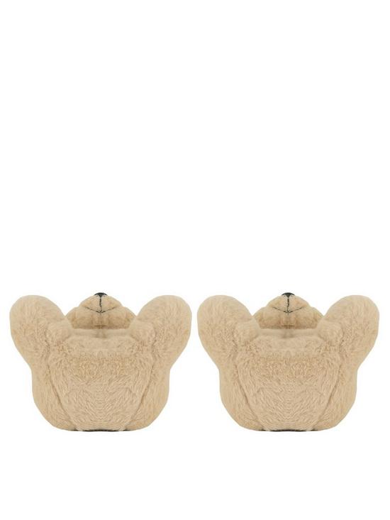 stillFront image of loungeable-novelty-teddy-bear-slippers-brown