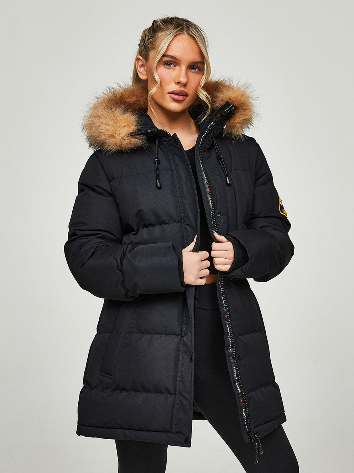 Zavetti Canada Goshawa Padded Parka Jacket - Black | Littlewoods