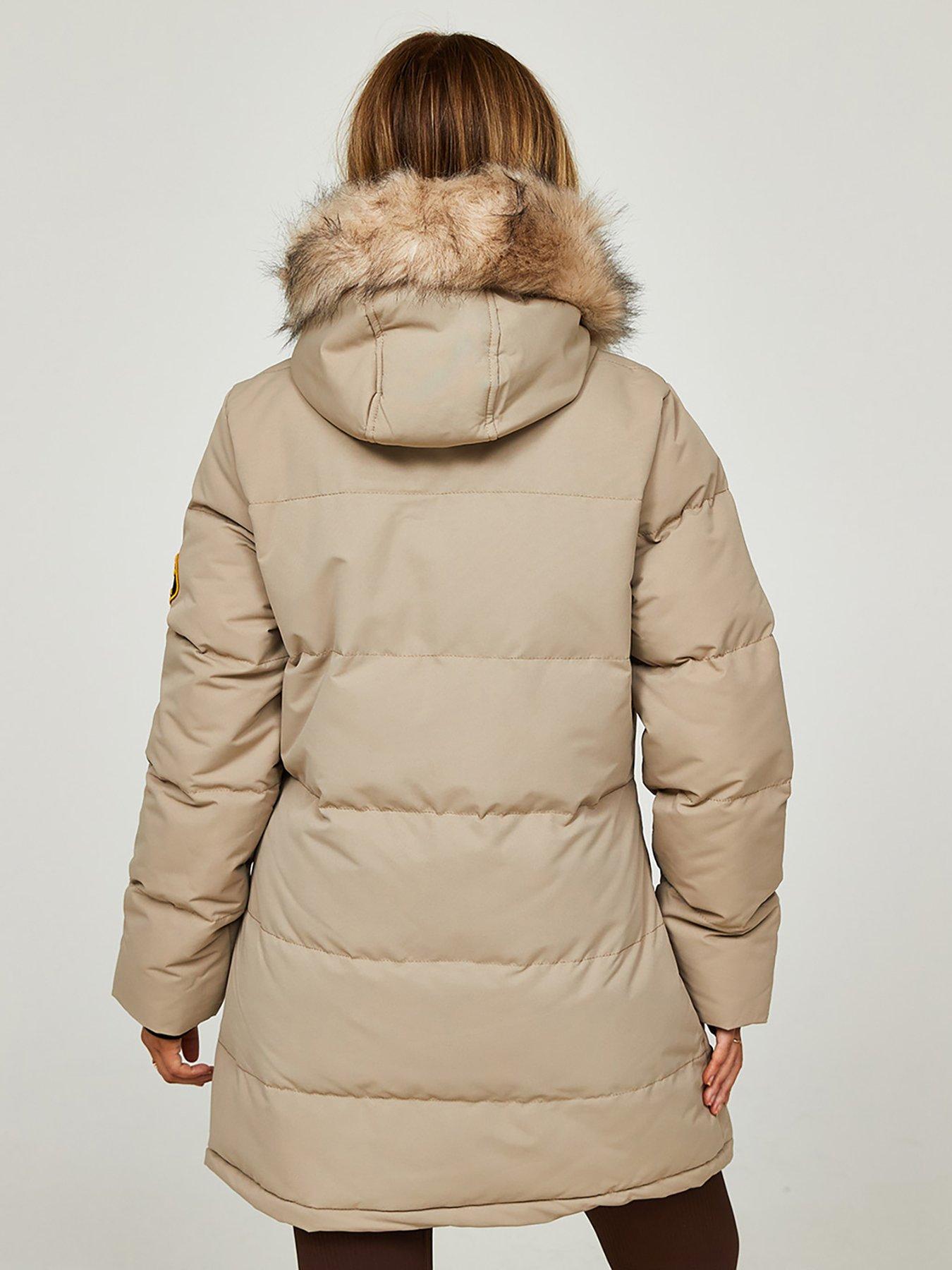 Zavetti Canada Goshawa Parka Jacket Stone littlewoods