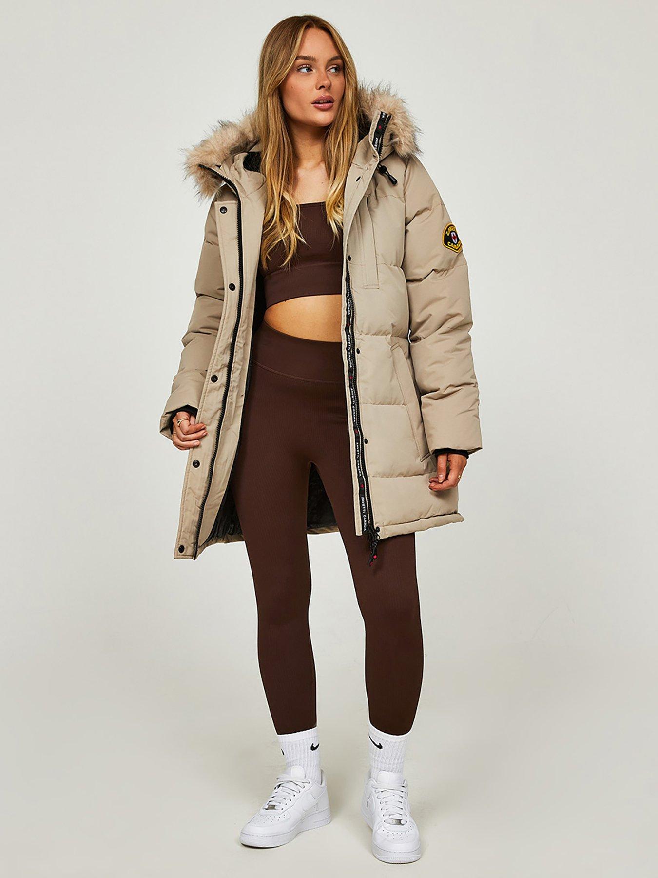 Zavetti Canada Goshawa Parka Jacket Stone littlewoods