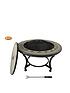  image of gardeco-tile-mosaic-fire-bowl-table-inc-bbq-grill-and-matching-closing-lid-in-contemporary-grey
