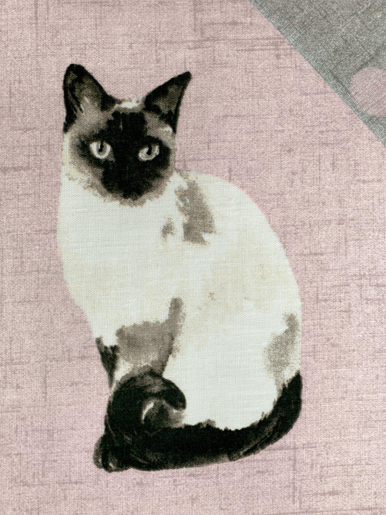 Image 2 of 3 of Fusion Cats Duvet Cover Set - Blush