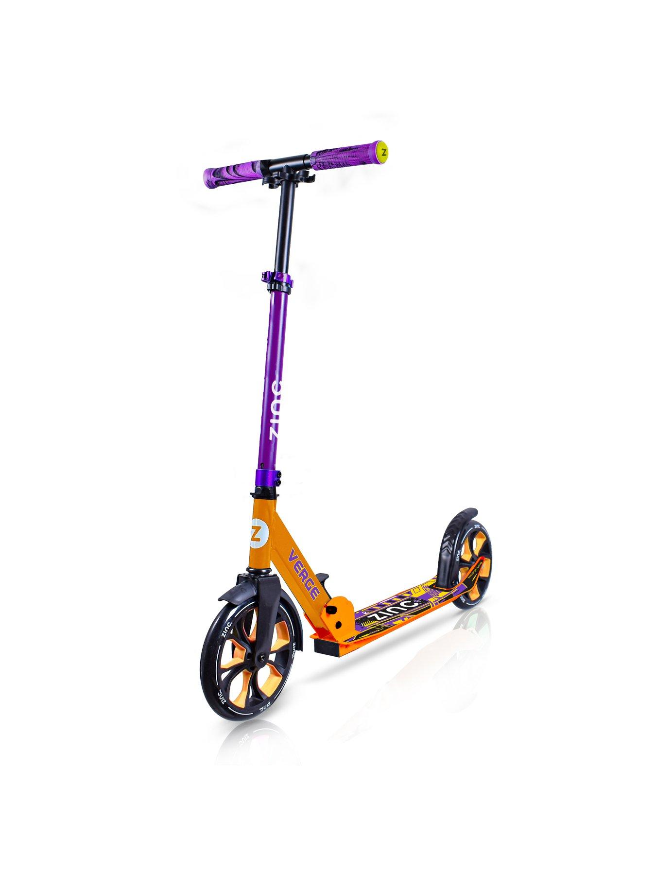 Image 1 of 5 of Zinc Big Wheeled Folding Verge Scooter -&nbsp;Orange &amp; Purple