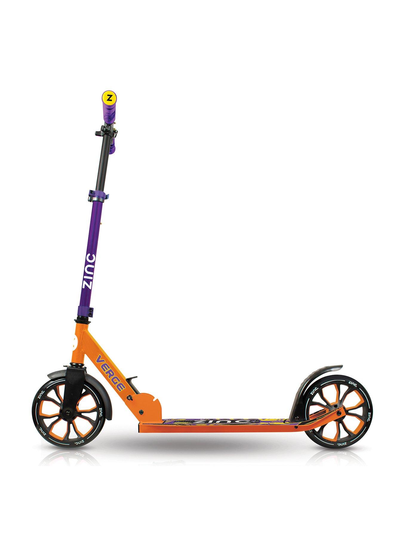 Image 2 of 5 of Zinc Big Wheeled Folding Verge Scooter -&nbsp;Orange &amp; Purple