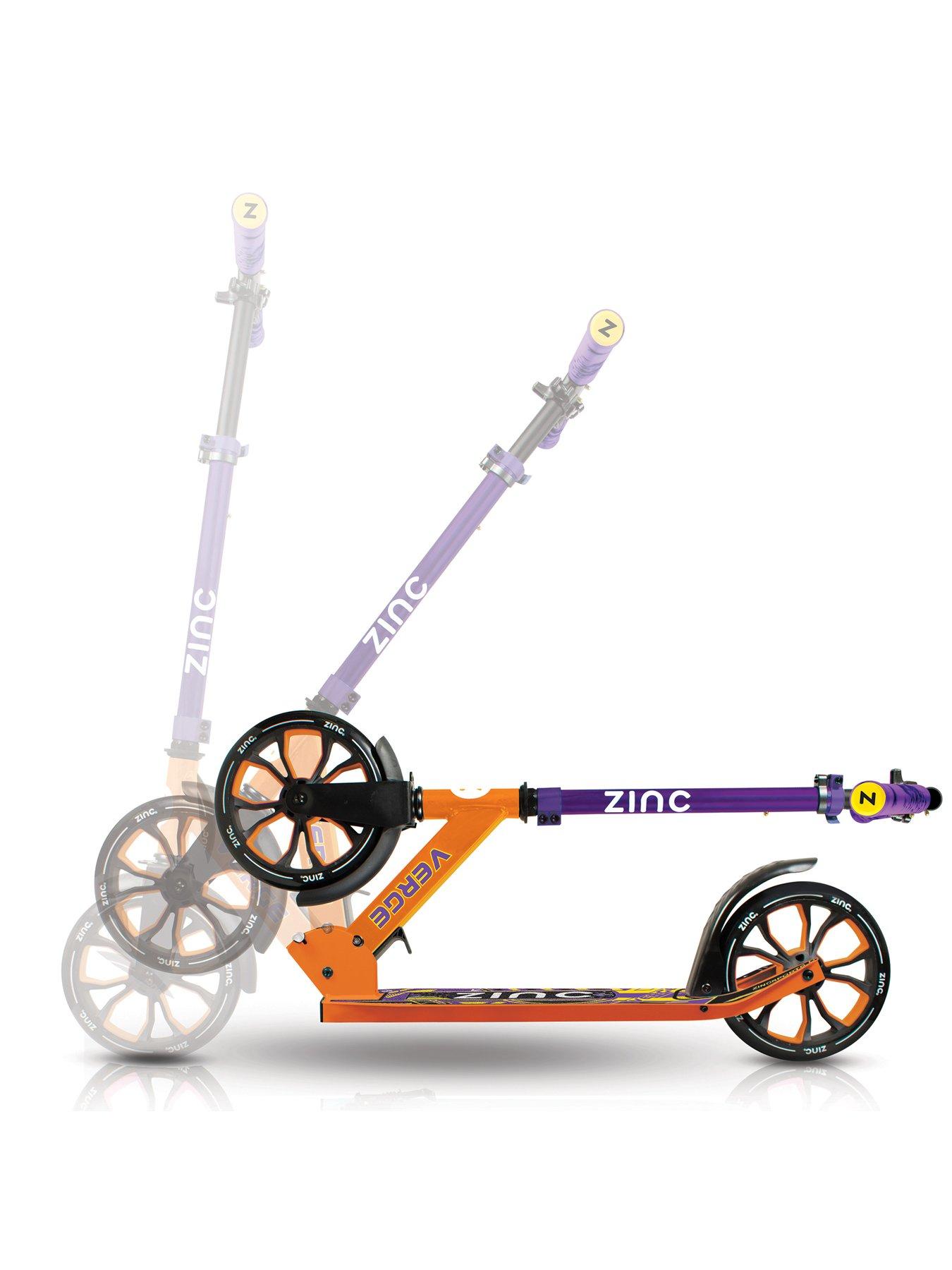 Image 3 of 5 of Zinc Big Wheeled Folding Verge Scooter -&nbsp;Orange &amp; Purple