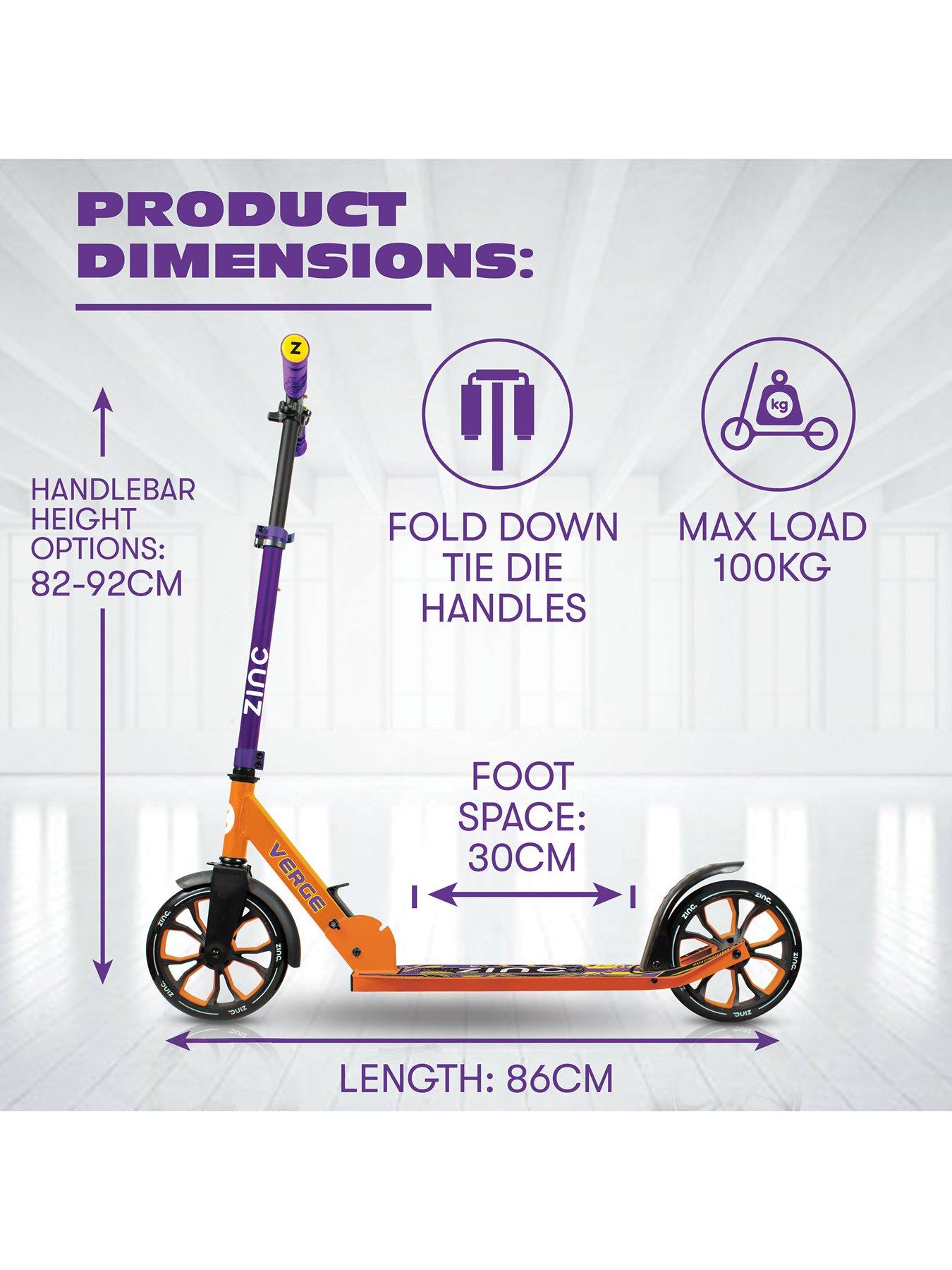 Image 4 of 5 of Zinc Big Wheeled Folding Verge Scooter -&nbsp;Orange &amp; Purple