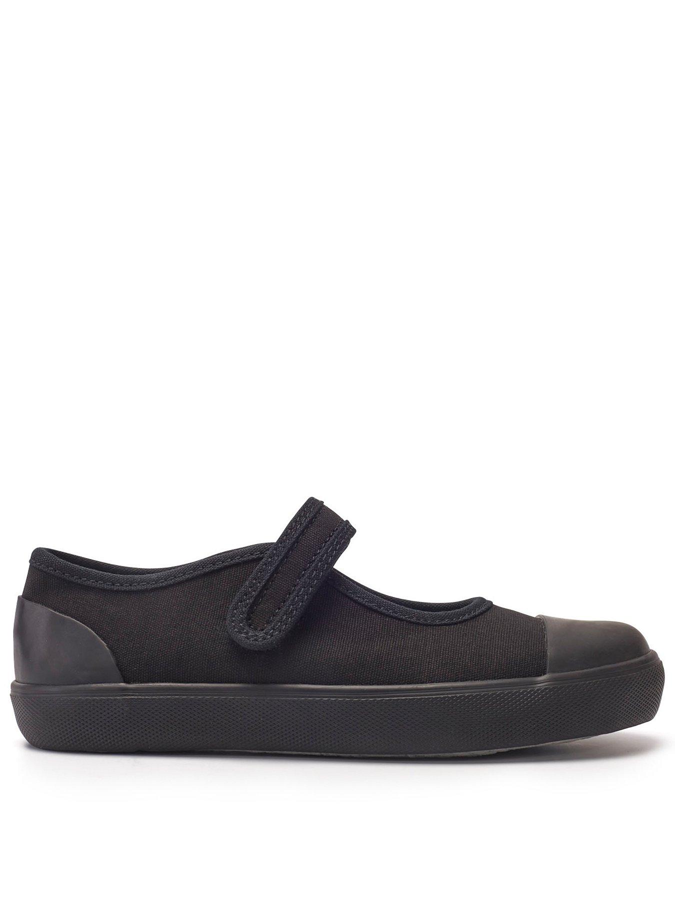 Girls black plimsolls sale