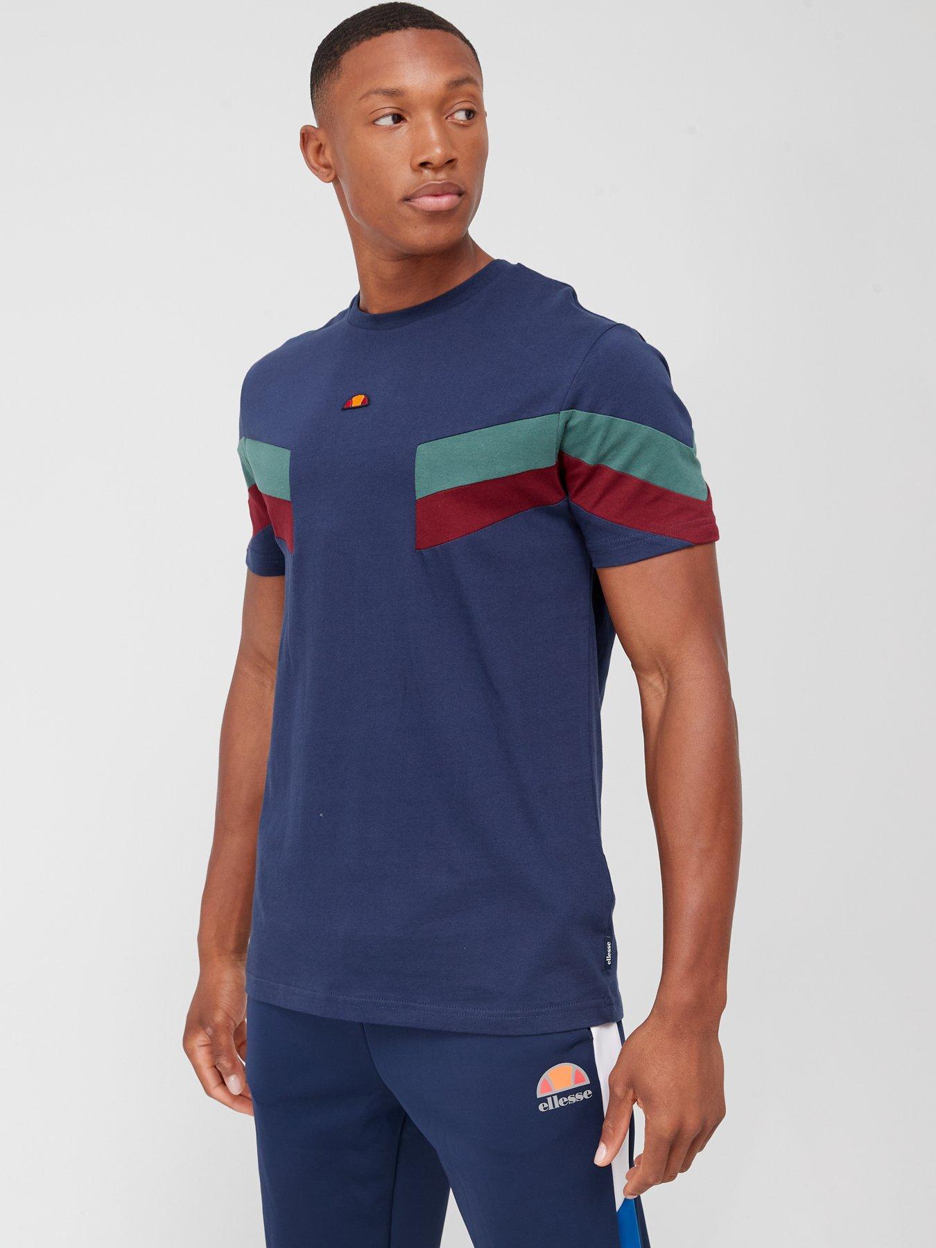 front image of ellesse-ricorda-t-shirt-navy