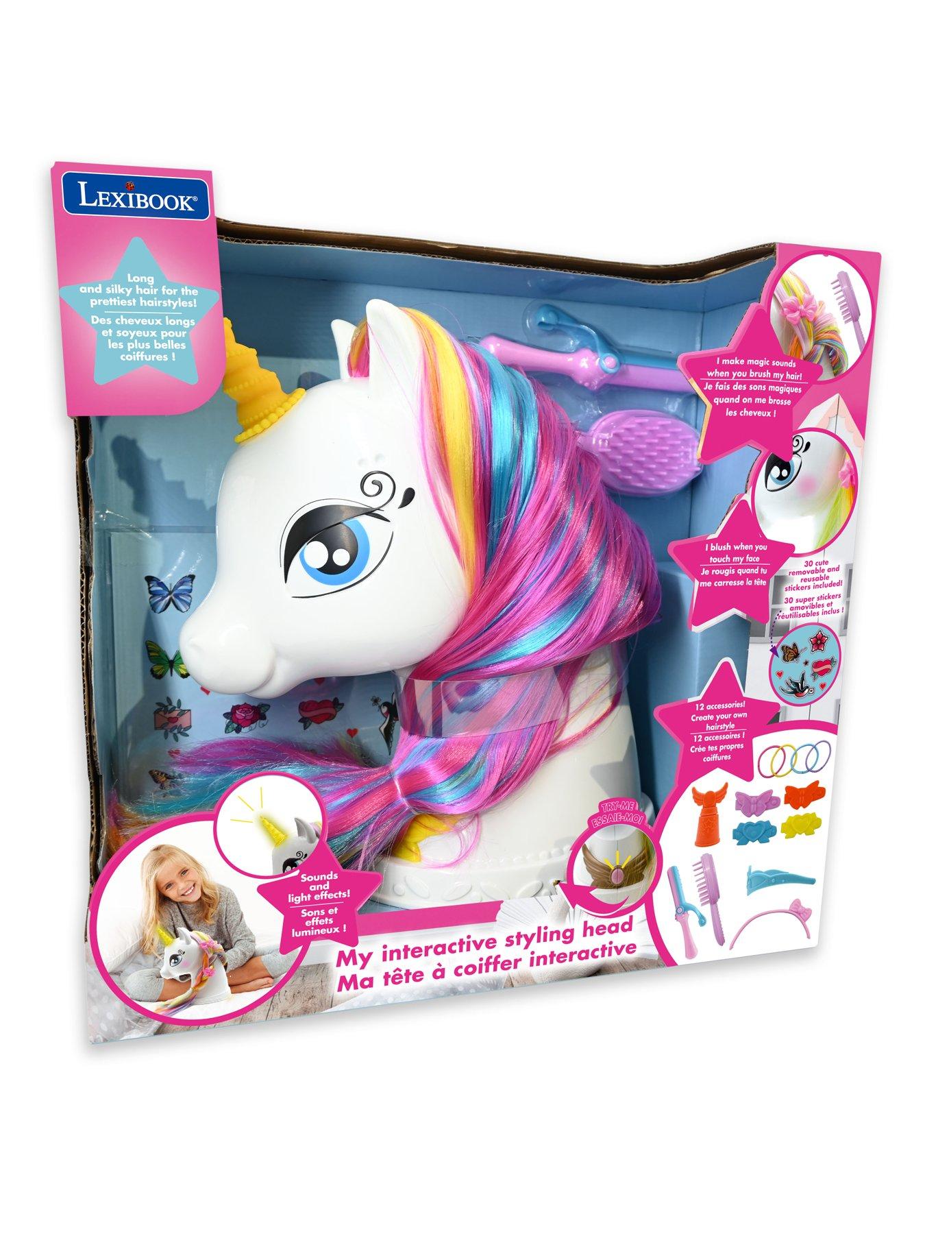  image of lexibook-my-magic-interactive-styling-head-unicorn-with-accessories-sound-and-light-effects