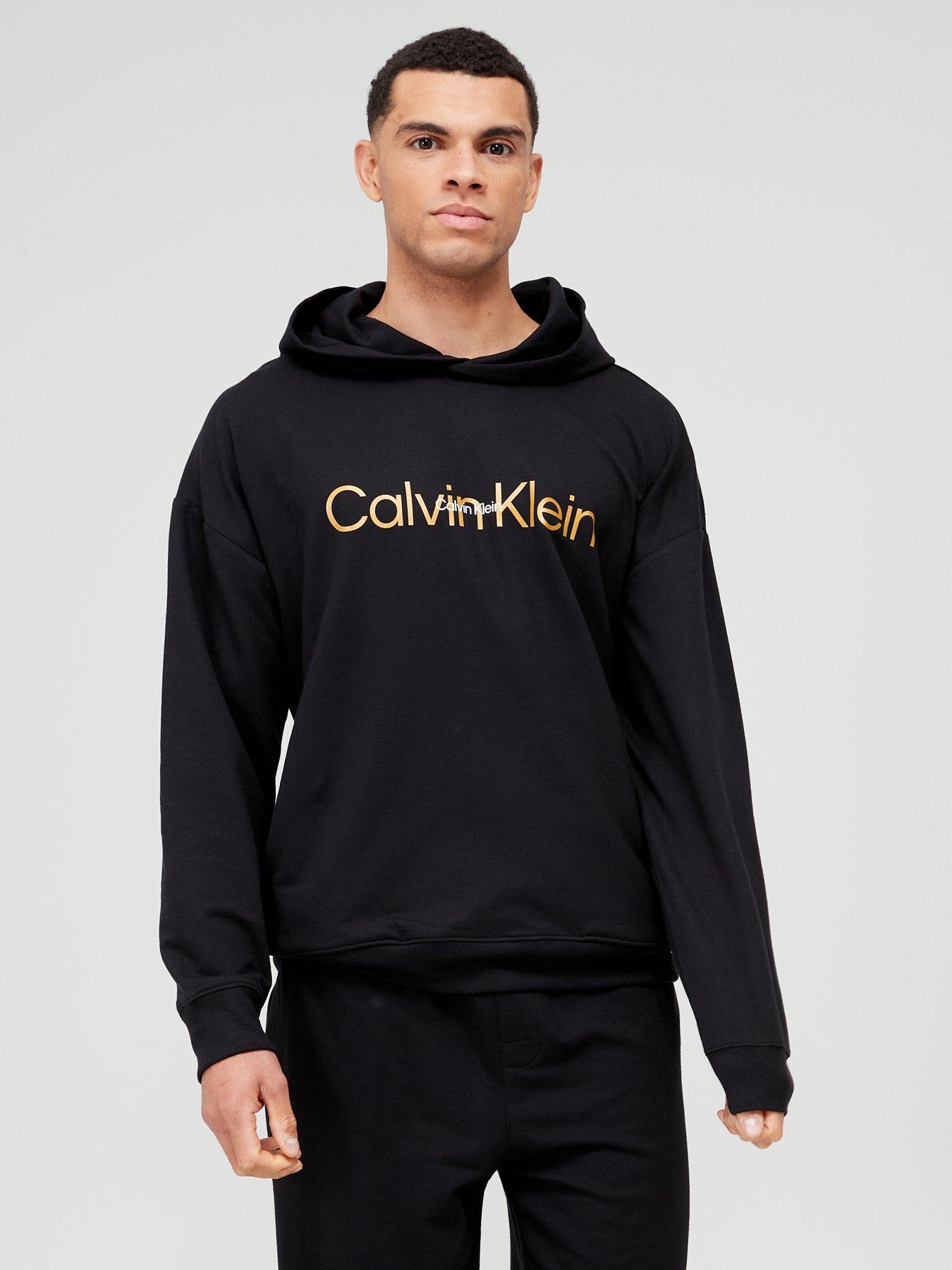  image of calvin-klein-embroidered-icon-lounge-overhead-hoodie-black