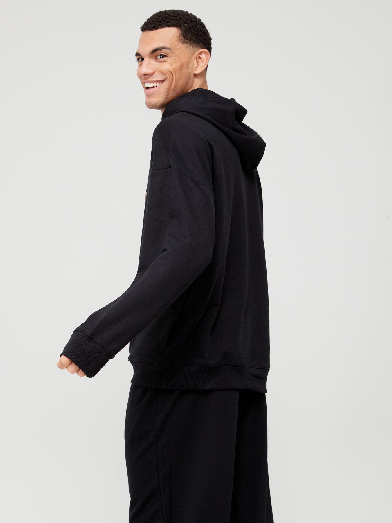 stillFront image of calvin-klein-embroidered-icon-lounge-overhead-hoodie-black