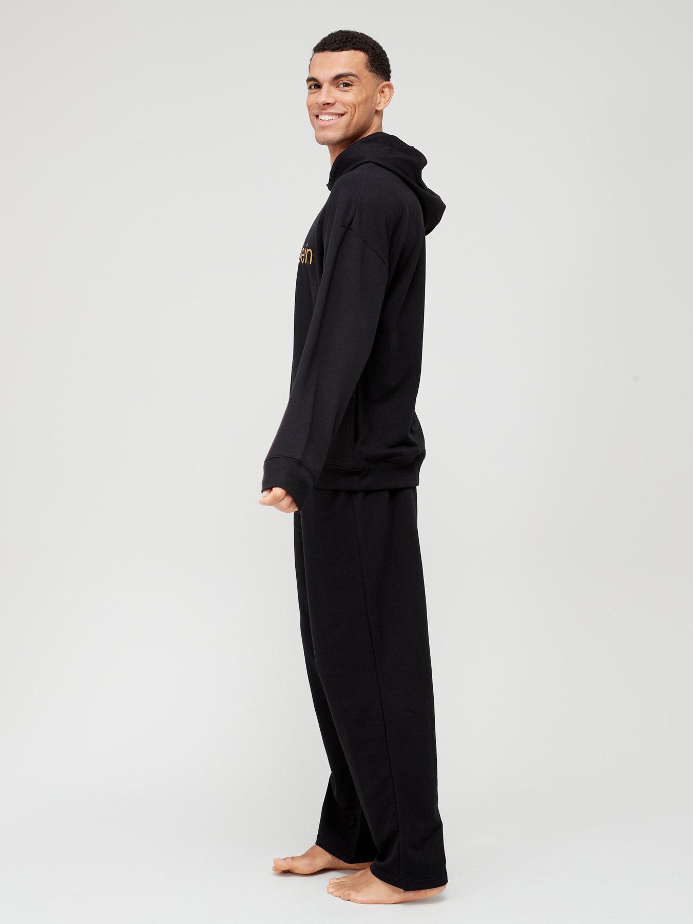  image of calvin-klein-embroidered-icon-lounge-overhead-hoodie-black