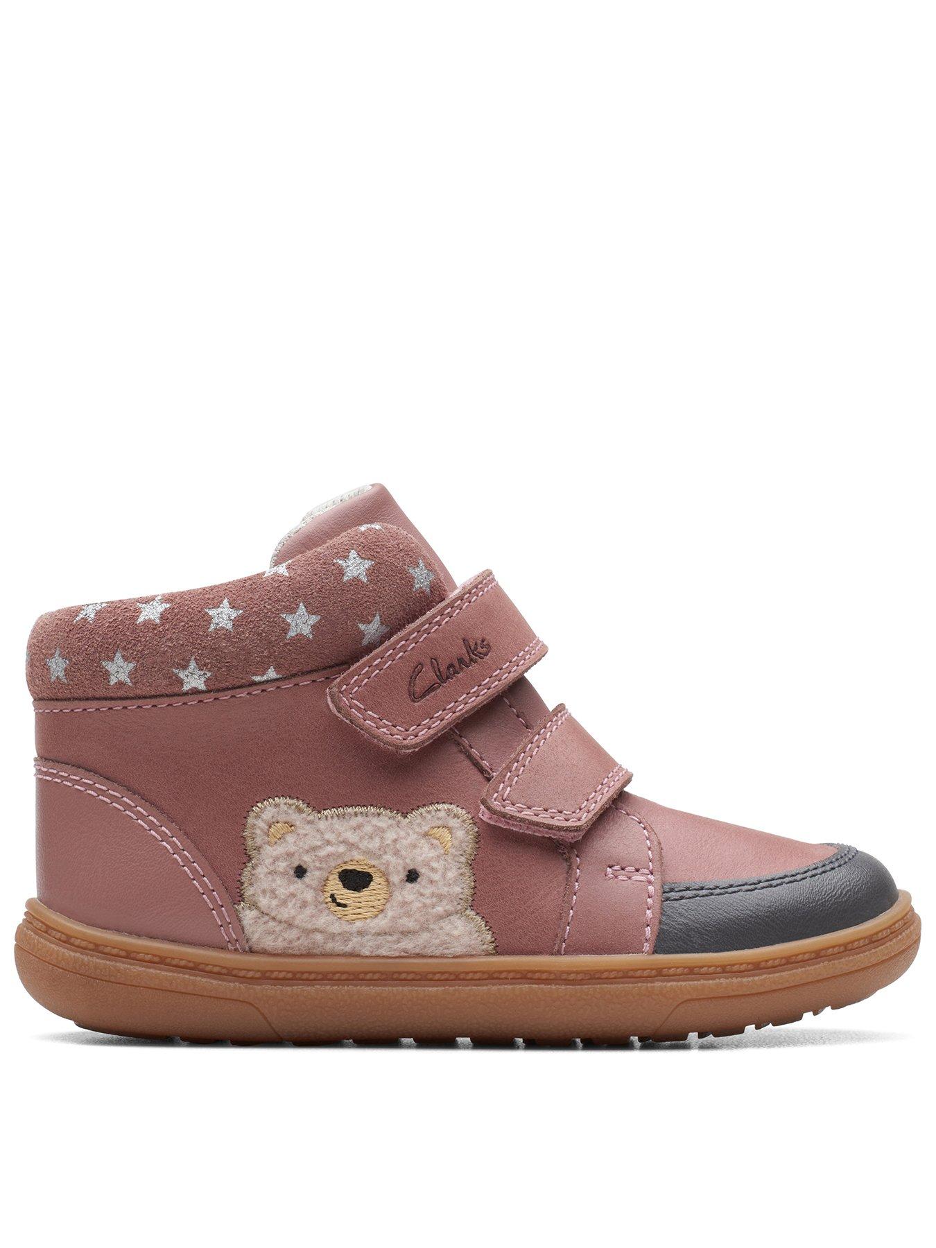 front image of clarks-toddler-flash-bear-strap-mid-pink