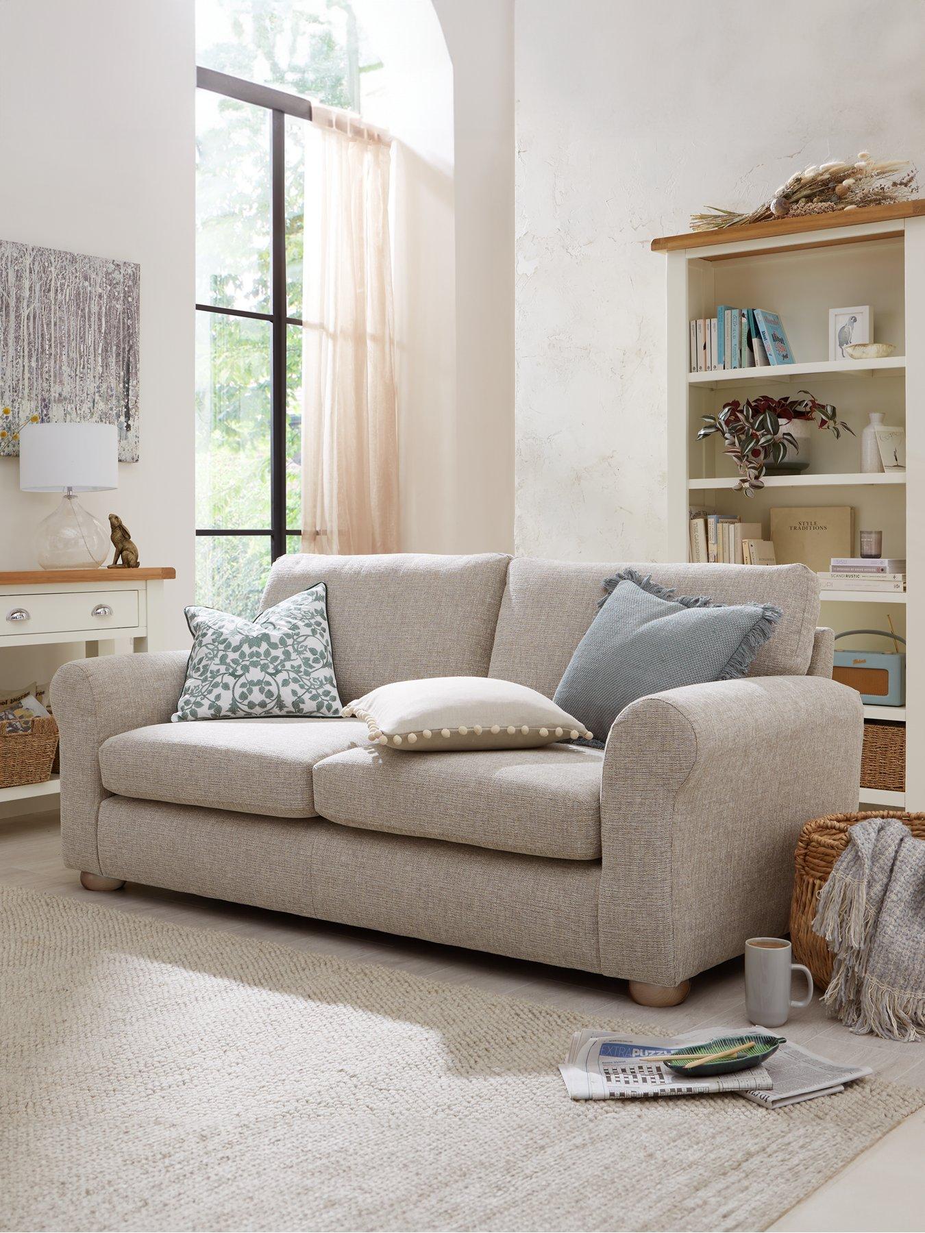 Bailey Fabric 4 Seater Sofa Stone FSC Certified