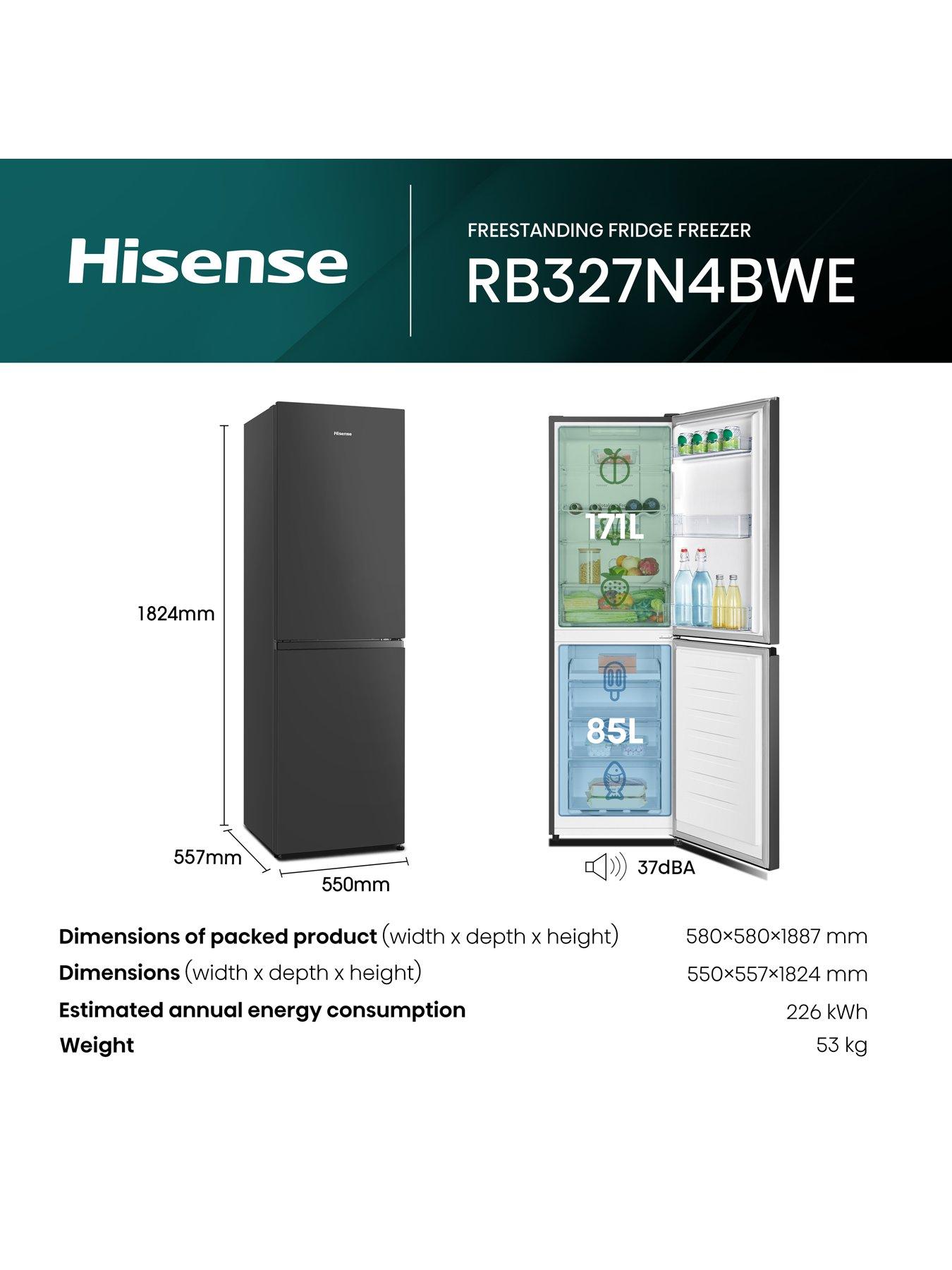 Image 6 of 7 of Hisense RB327N4BBE 55cm Wide Total No Frost Freestanding Fridge Freezer - Black