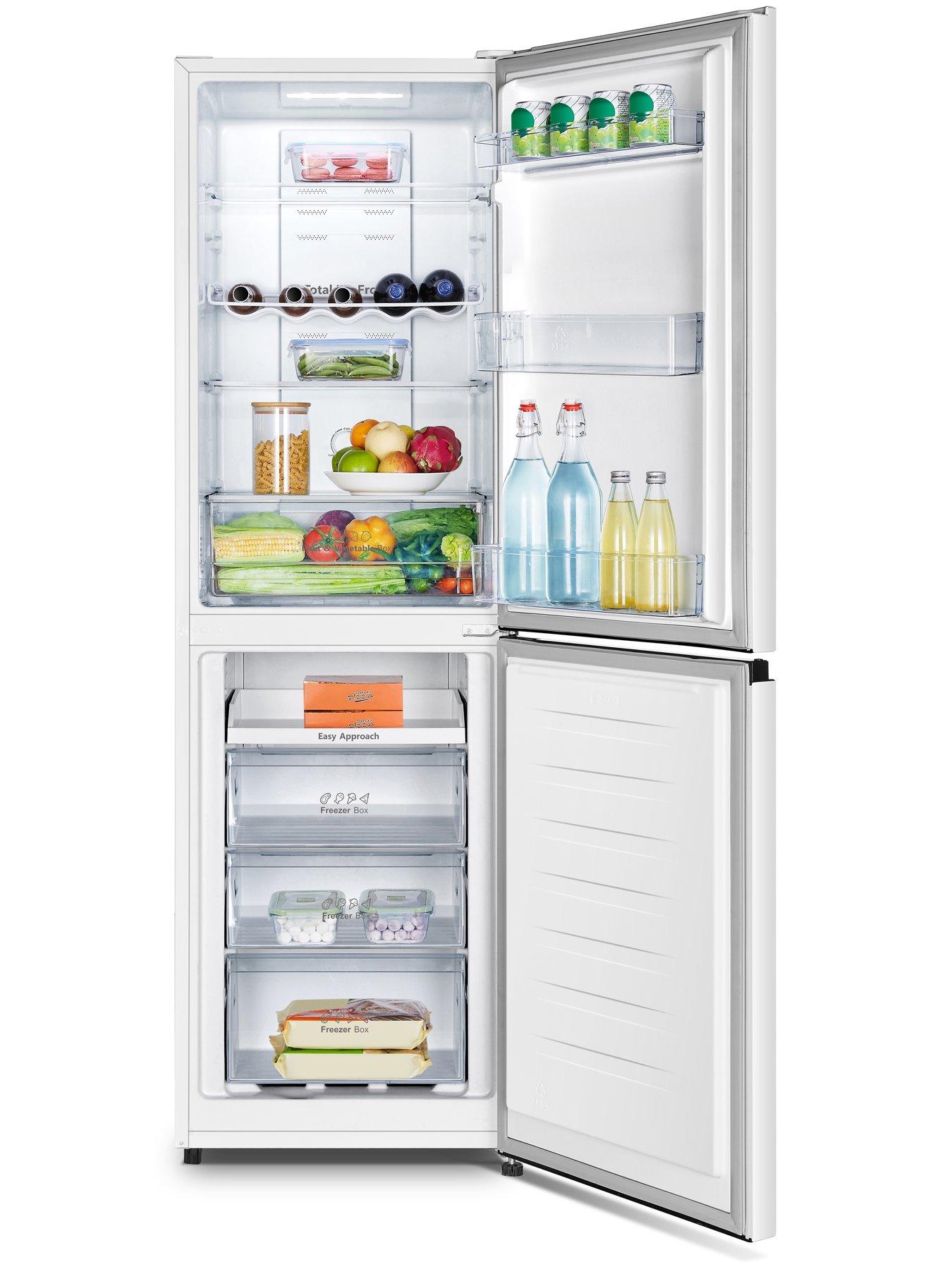  image of hisense-rb327n4bwe-55cm-wide-total-no-frost-freestanding-fridge-freezer-white