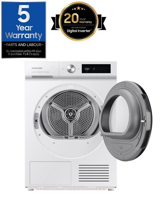 stillFront image of samsung-series-5-dv90bb5245aws1-optimaldrytrade-heat-pump-tumble-dryer-9kg-load-a-rated-white