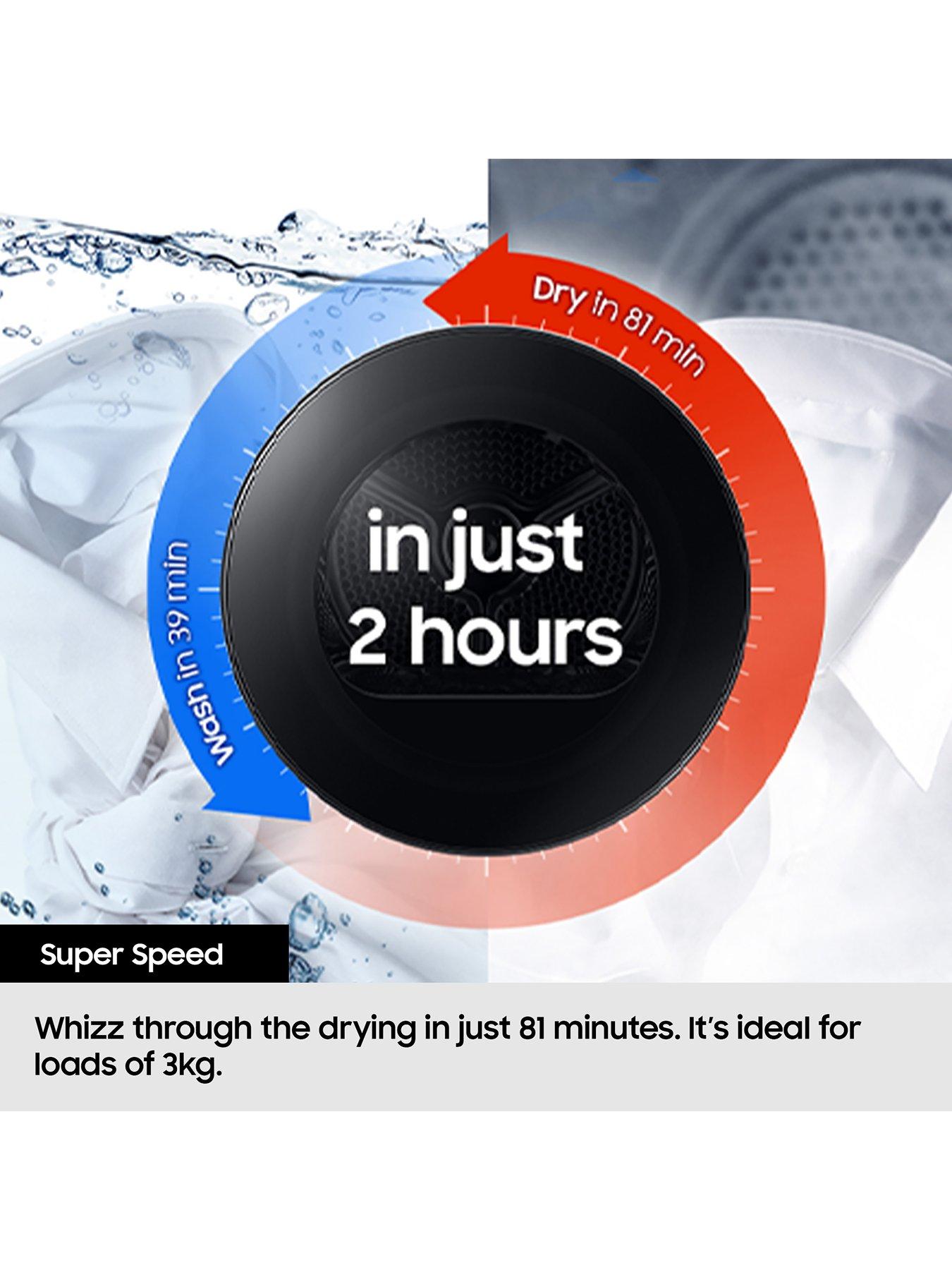  image of samsung-series-5-ai-energy-dv90bb5245aws1-optimaldrytrade-heat-pump-tumble-dryer-9kg-load-a-rated-white