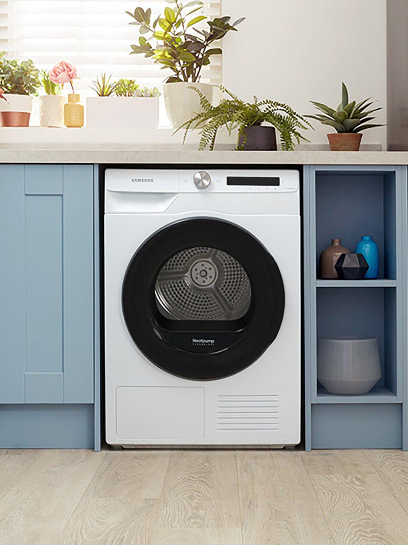  image of samsung-series-5-ai-energy-dv90t5240aws1-with-optimaldrytrade-heat-pump-tumble-dryer-9kg-load-a-rated-white