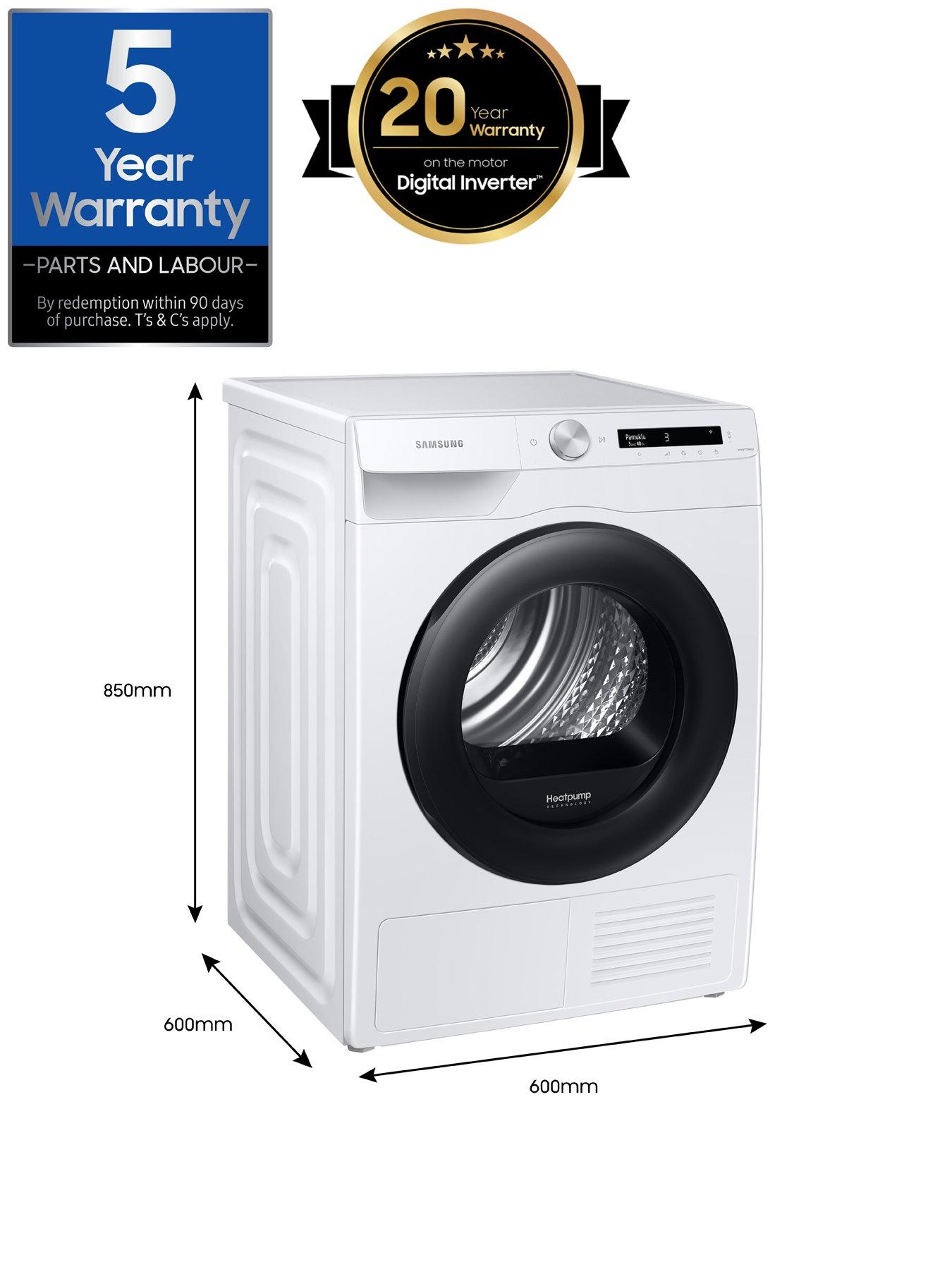 Image 7 of 8 of Samsung Series 5+ AI Energy DV90T5240AW/S1 with OptimalDry&trade; Heat Pump Tumble Dryer - 9kg Load A+++ Rated - White