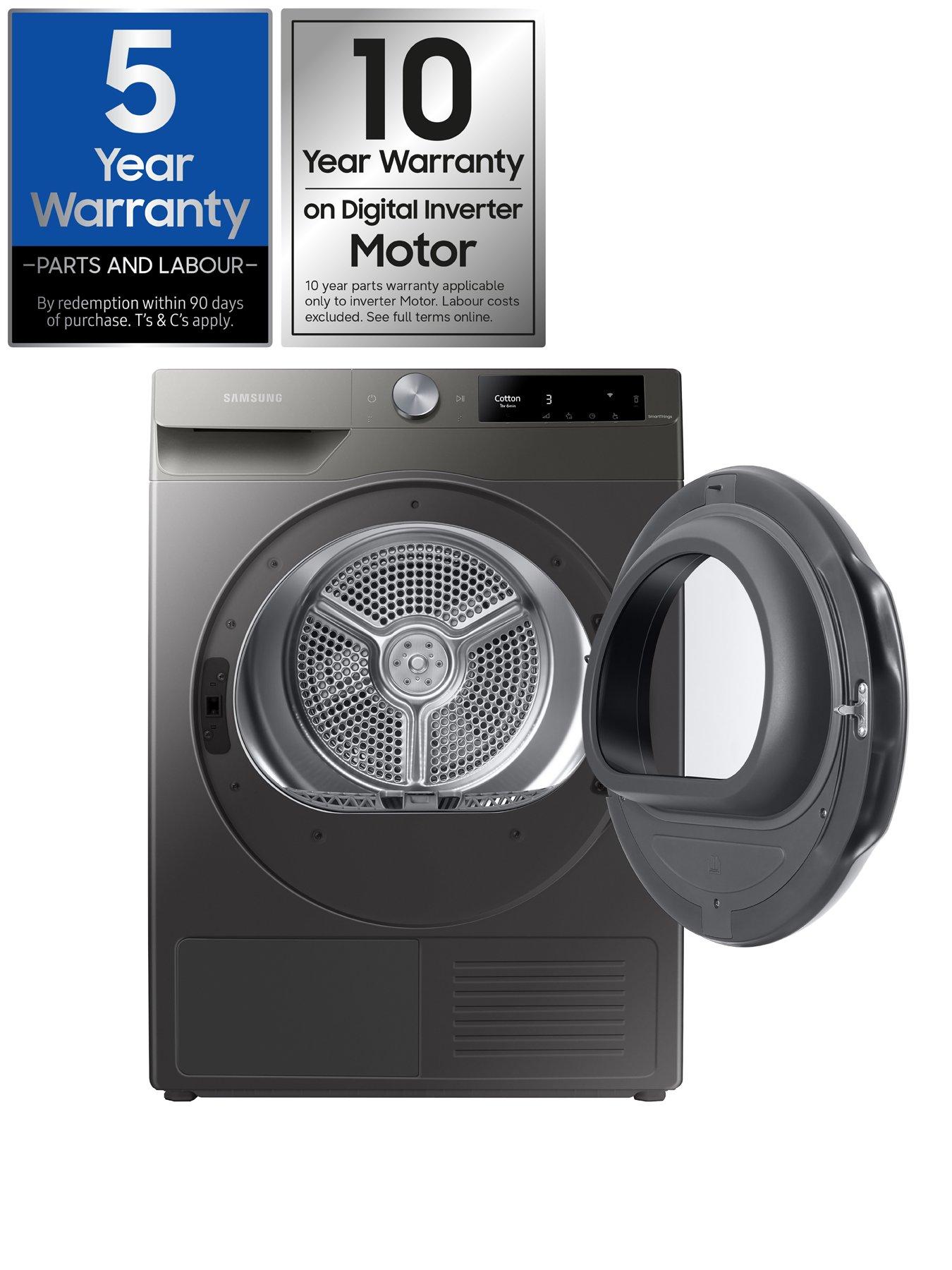  image of samsung-series-6-ai-energy-dv90t6240lns1-with-optimaldrytrade-heat-pump-tumble-dryer-9kg-load-a-rated-platinum-silver