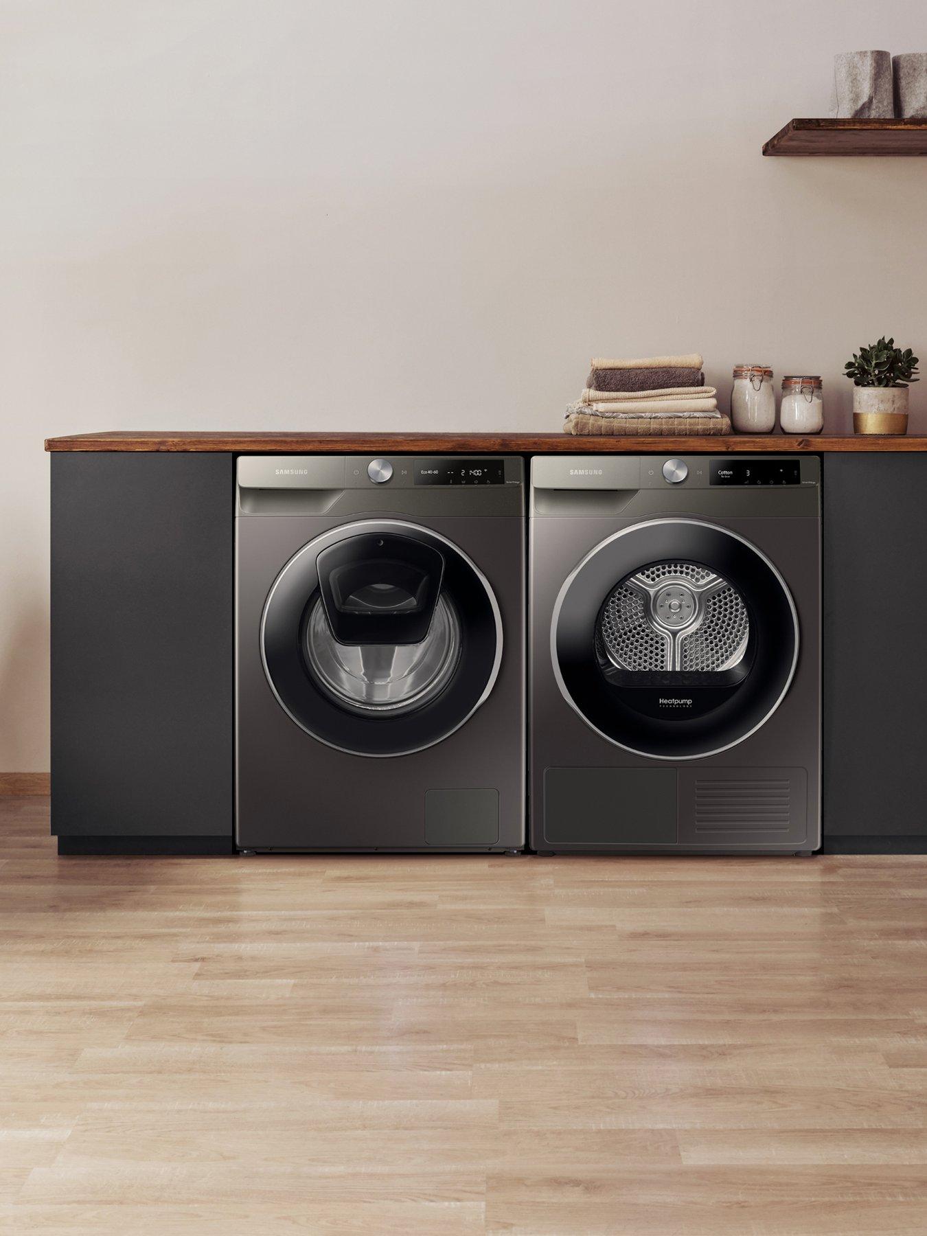  image of samsung-series-6-ai-energy-dv90t6240lns1-with-optimaldrytrade-heat-pump-tumble-dryer-9kg-load-a-rated-platinum-silver