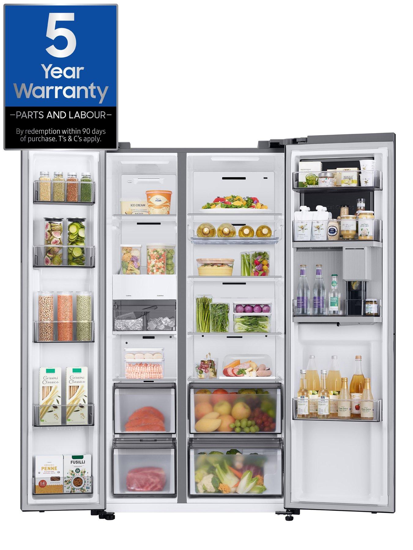  image of samsung-series-9-rh69b8931s9eu-american-fridge-freezer-with-beverage-centertrade-e-rated-matte-stainless