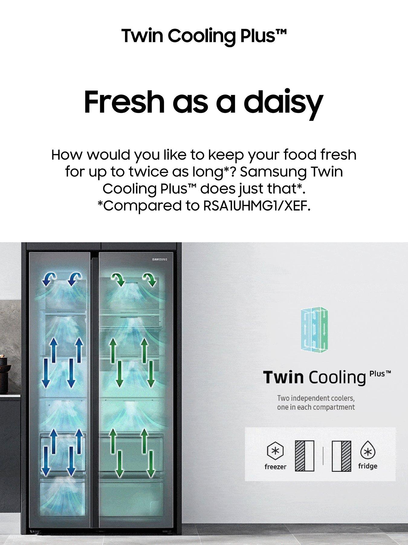  image of samsung-series-9-rh69b8931s9eu-american-fridge-freezer-with-beverage-centertrade-e-rated-matte-stainless