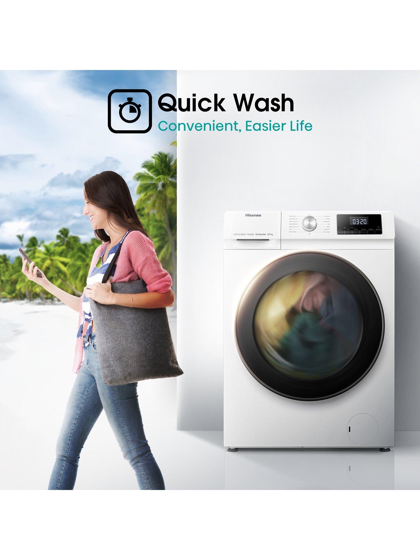  image of hisense-3-series-wdqa8014evjm-8kg-wash-5kg-dry-1400-spinnbspwasher-dryer-white