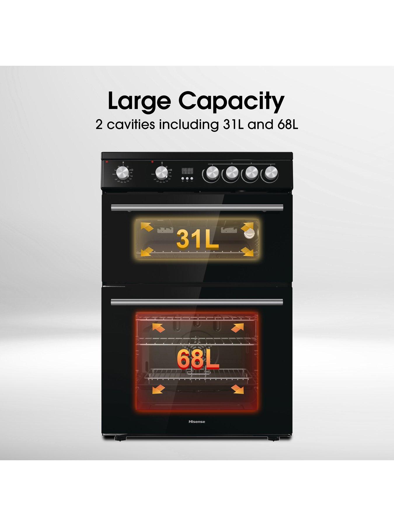 Image 2 of 7 of Hisense HDE3211BBUK Electric Cooker with Ceramic Hob - Black