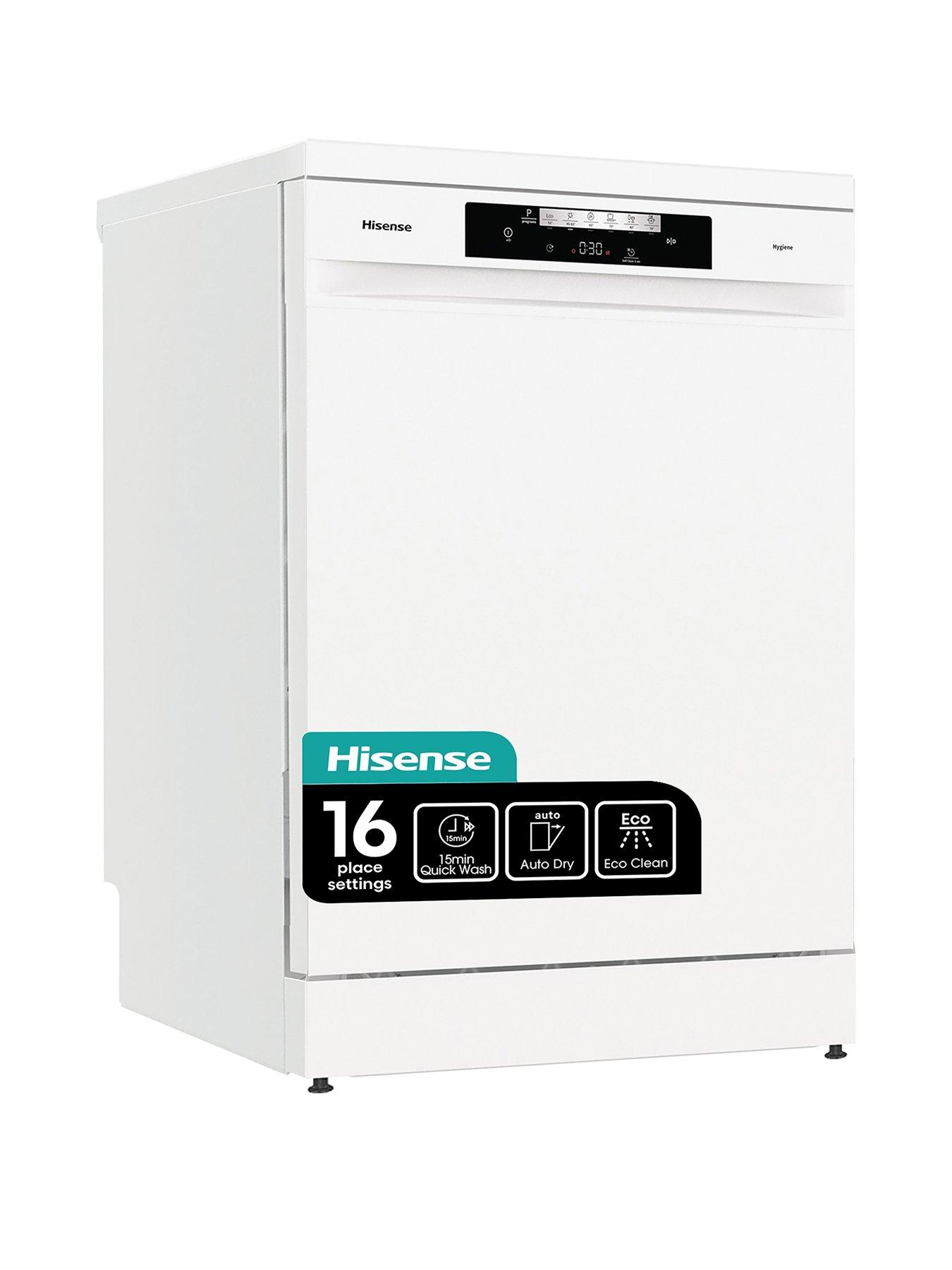 Hisense HS643D60WUK 16-Place Freestanding Dishwasher with Cutlery Tray - White