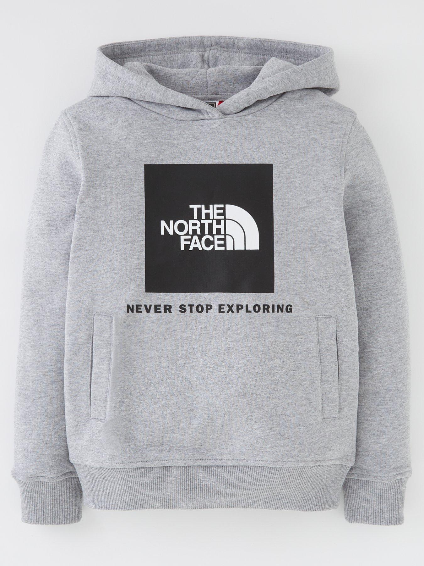 THE NORTH FACE Teens Box Pullover Hoodie Light Grey Heather