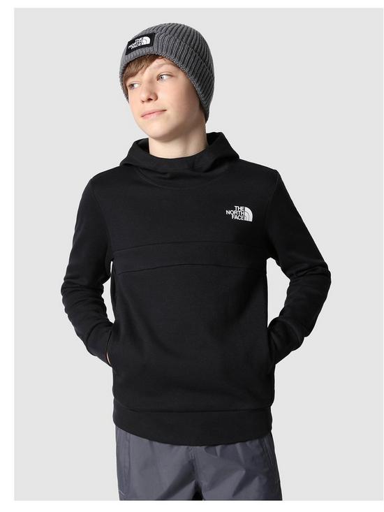 front image of the-north-face-kidsnbspslacker-pullover-hoodie-black