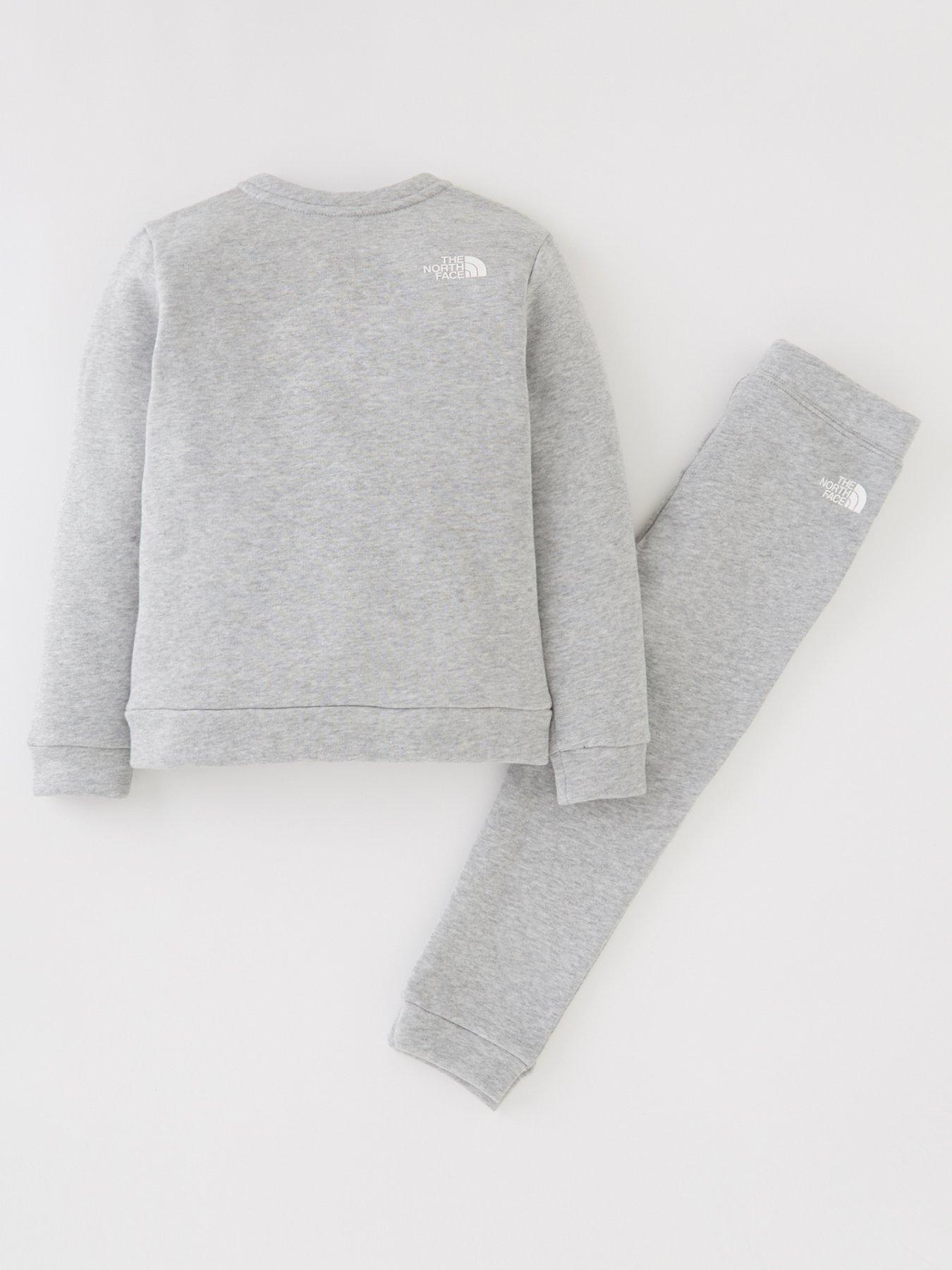 back image of the-north-face-kids-cotton-fleece-set-light-grey-heathernbsp