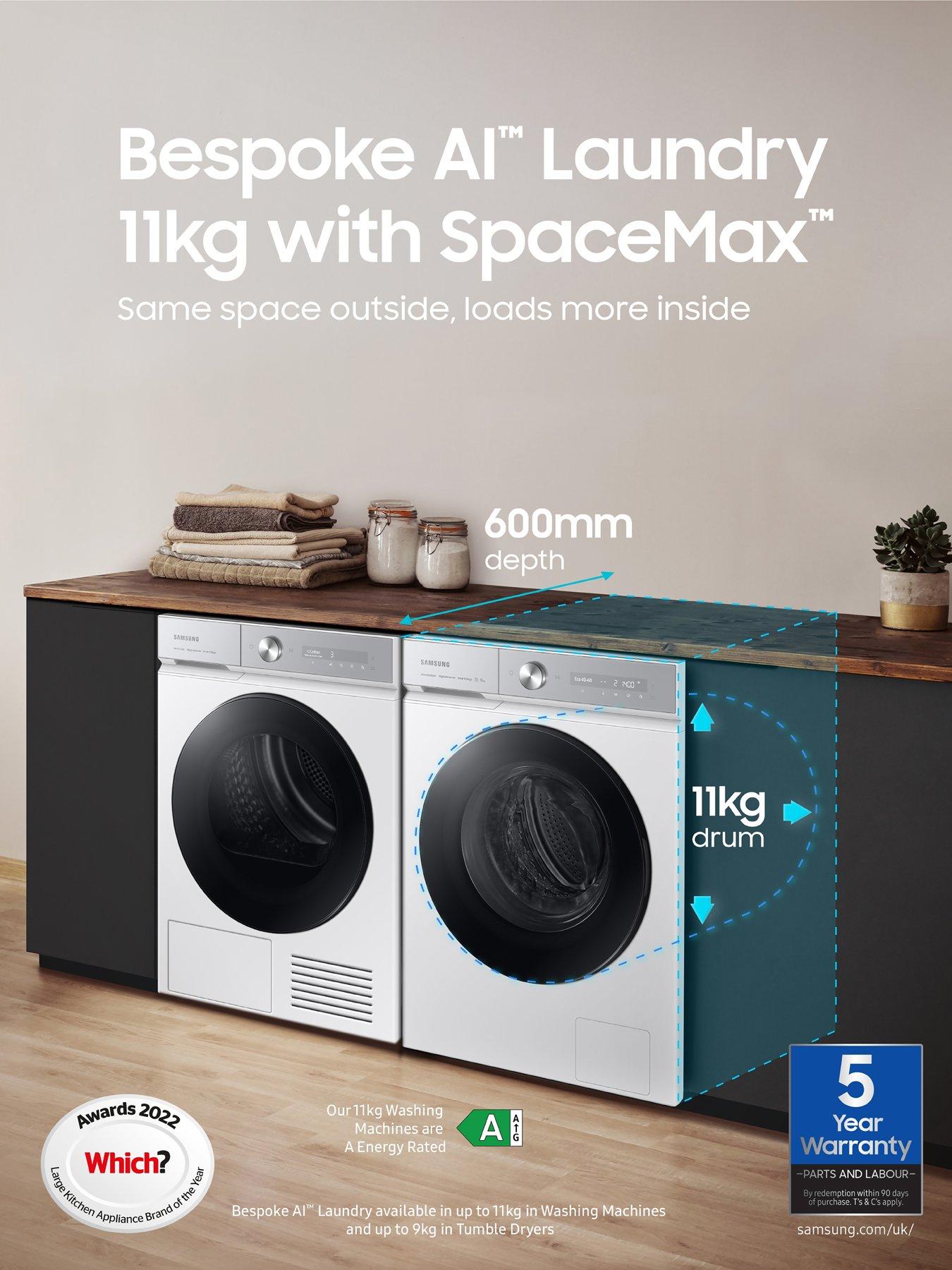  image of samsung-series-6-ai-energy-ww11bb744dgbs1-auto-optimal-wash-and-spacemax-washing-machine-11kg-load-1400-spin-a-rated-black