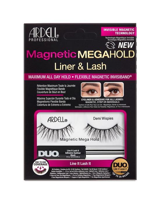front image of ardell-magnetic-megahold-liquid-liner-and-lash-demi-wispies